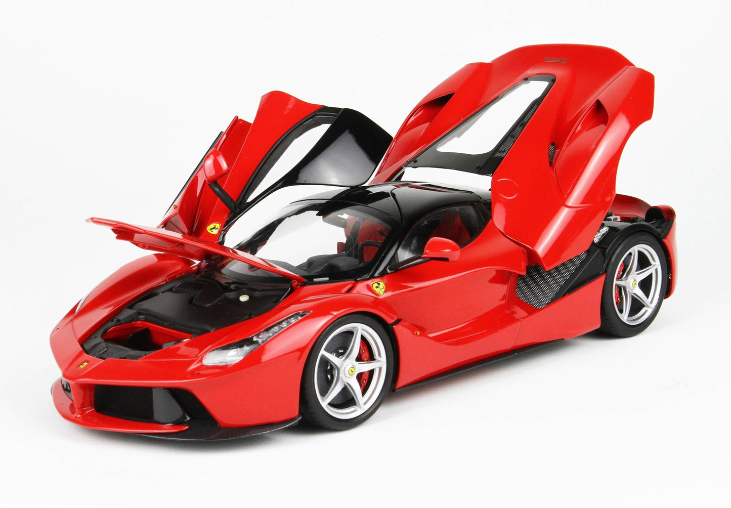 BBR 1/18 Ferrari LaFerrari (Rosso Corsa 322 Red with Gloss Black Roof and Silver Rims) Fully Open Diecast Car Model