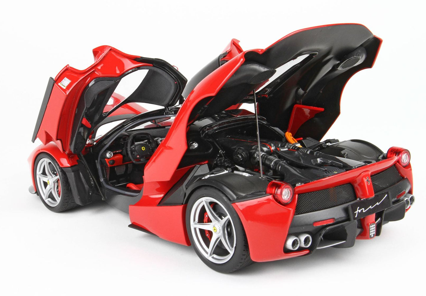 BBR 1/18 Ferrari LaFerrari (Rosso Corsa 322 Red with Gloss Black Roof and Silver Rims) Fully Open Diecast Car Model