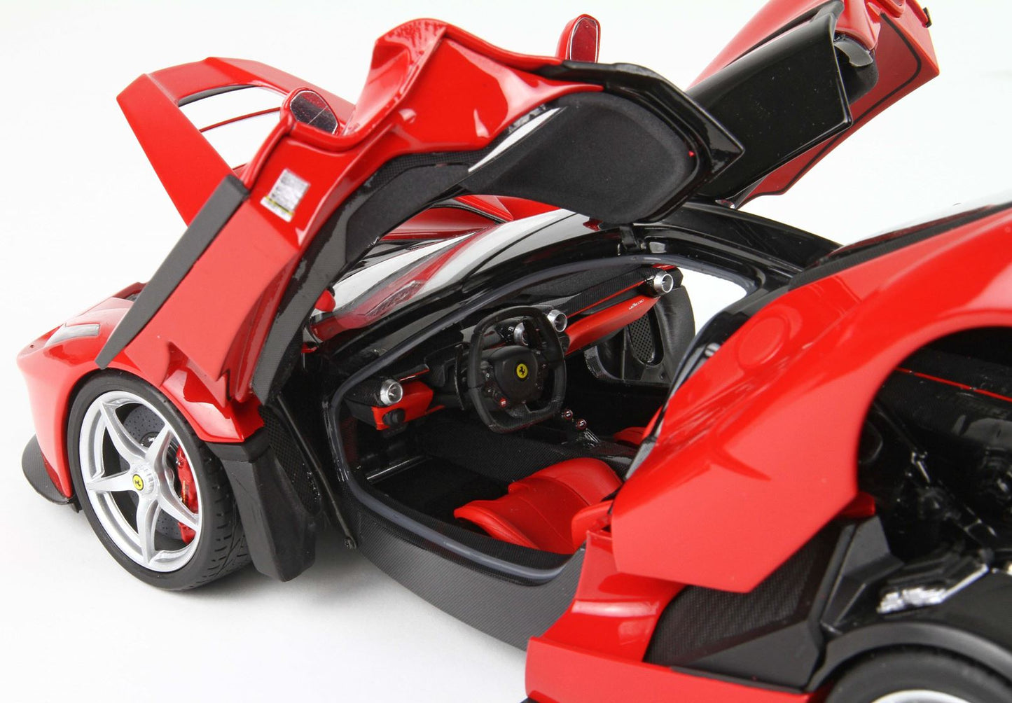 BBR 1/18 Ferrari LaFerrari (Rosso Corsa 322 Red with Gloss Black Roof and Silver Rims) Fully Open Diecast Car Model