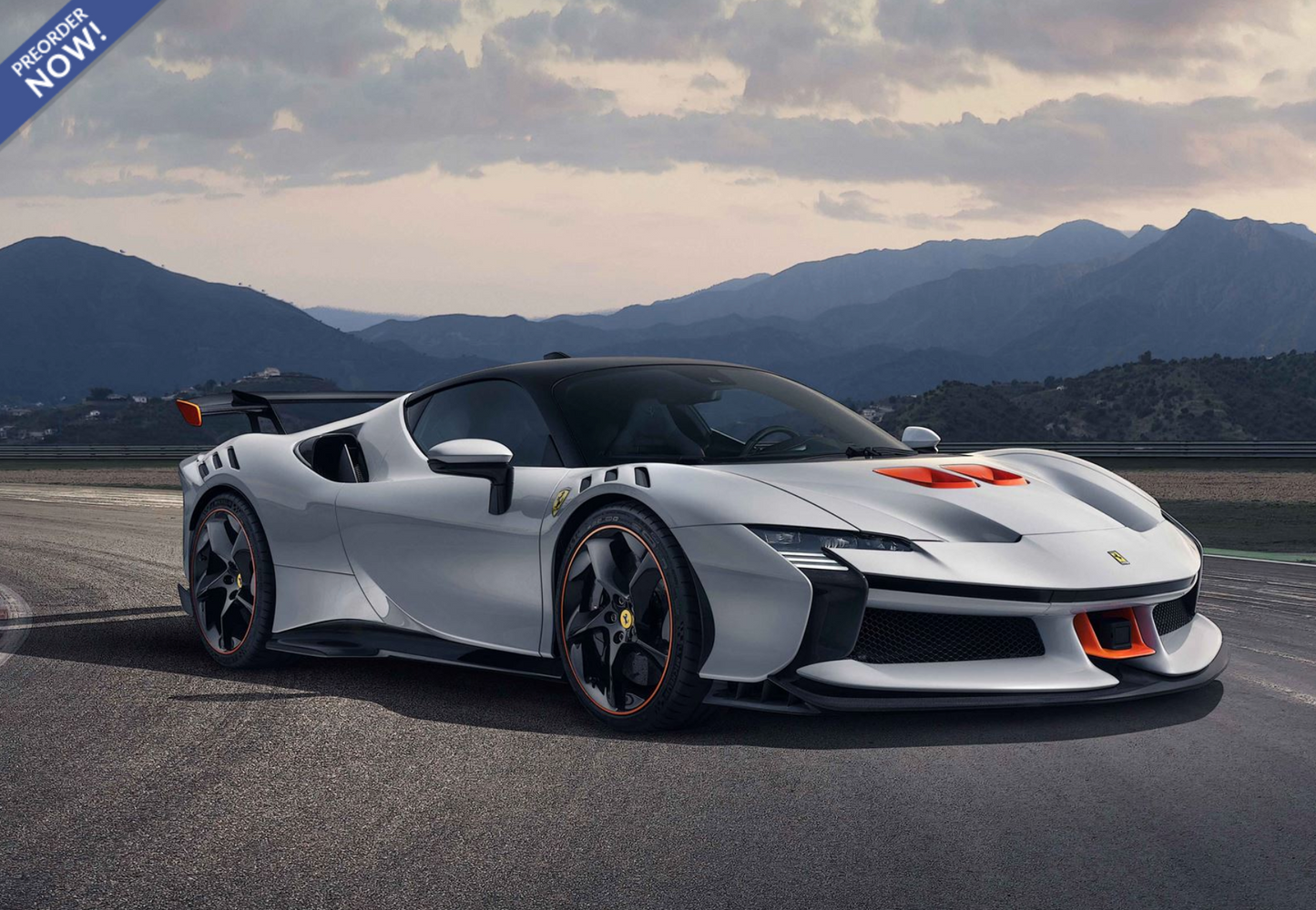 BBR 1/18 Ferrari SF90 XX Stradale Metallic Italian White And Flash Orange