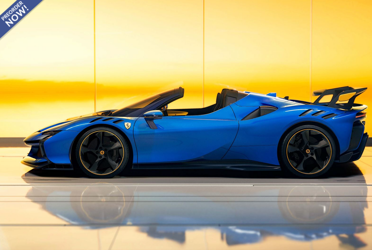 BBR 1/18 Ferrari SF90 XX Spider Dino Light Blue And Yellow