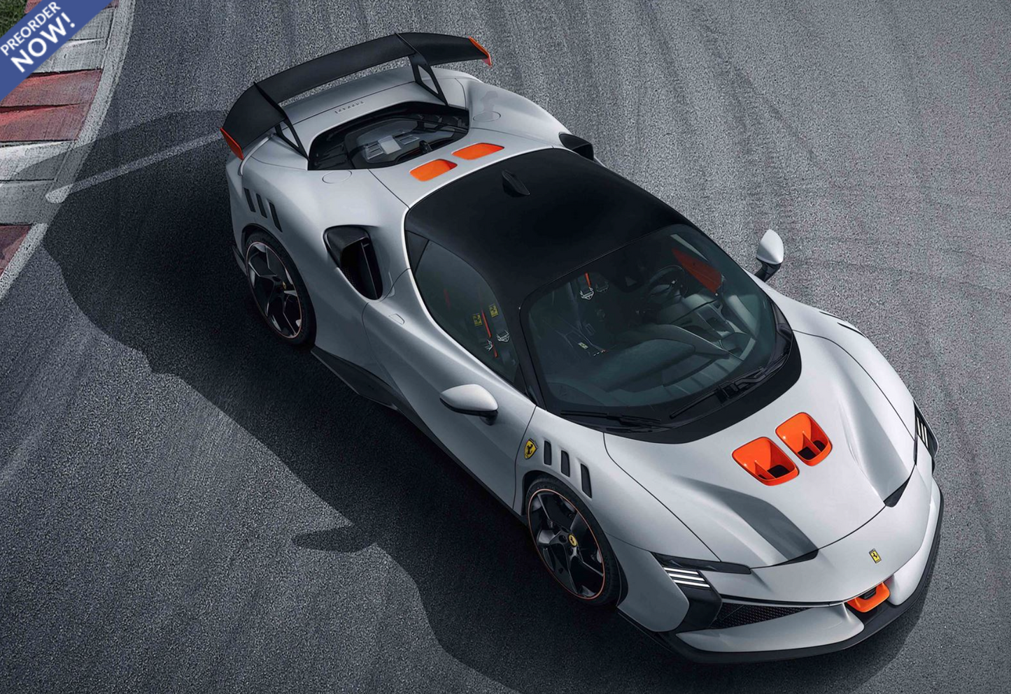 BBR 1/18 Ferrari SF90 XX Stradale Metallic Italian White And Flash Orange