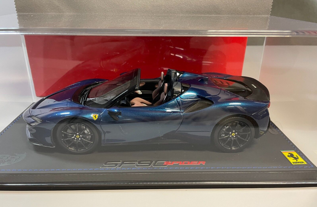 BBR 1/18 Ferrari SF90 Spider PACK FIORANO Abu Dhabi Blue- 32pcs limited - P18198ST