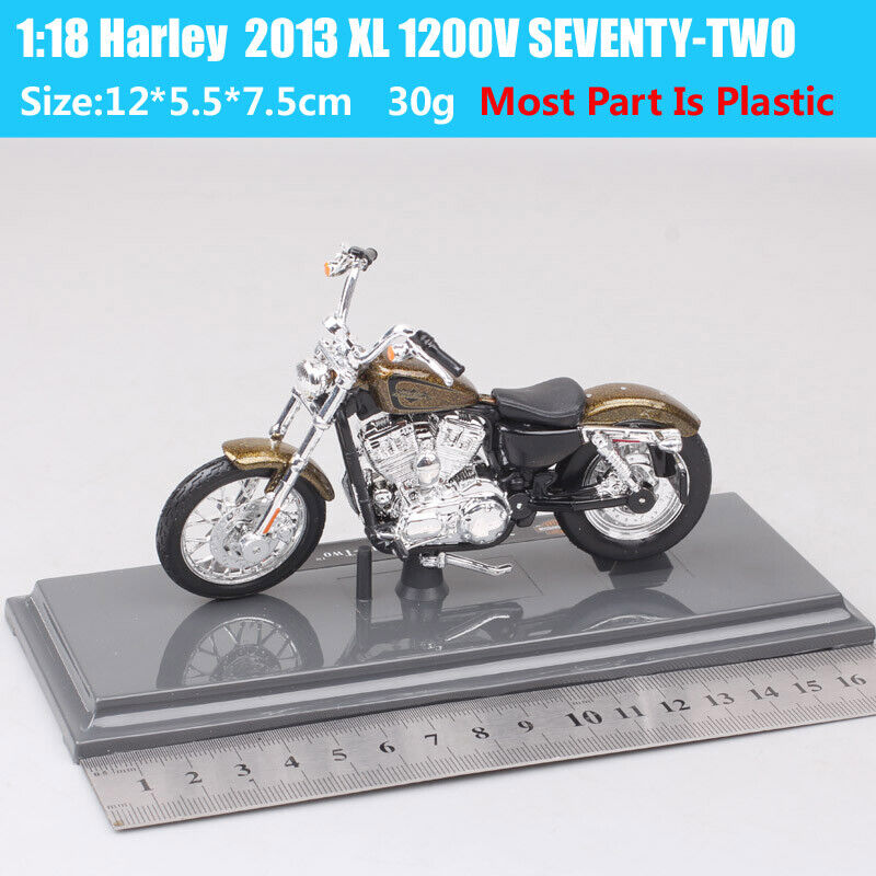 1/18 Maisto 2013 Harley XL 1200V 72 SEVENTY-TWO Model Motorcycle Chorme Gold