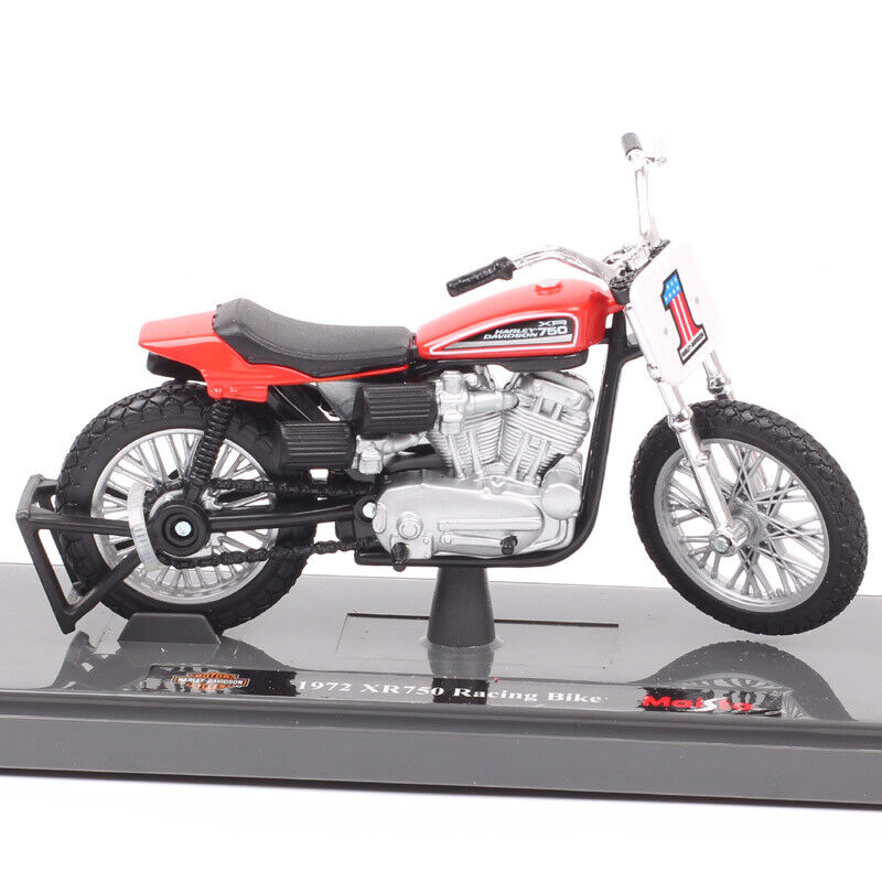 1/18 Maisto Mini 1972 Harley XR750 Flat Tracker Racing Bike #1 Model Motorcycle
