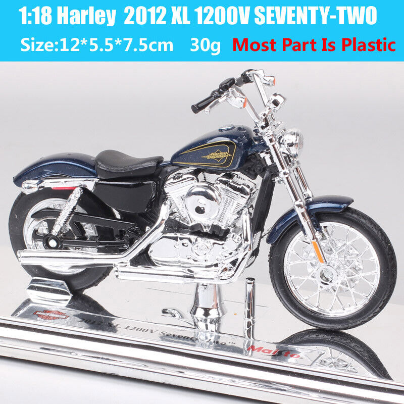 1/18 Maisto 2012 Harley XL 1200V SEVENTY-TWO 72 Model Motorcycle Chorme Blue