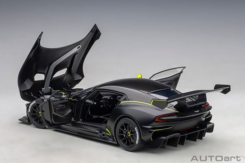 1/18 AUTOart Aston Martin Vulcan Matte Black with Lime Green Stripes