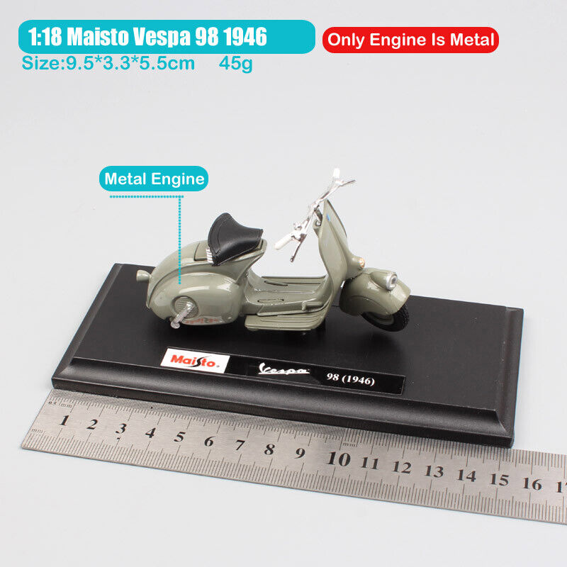 1/18 maisto Piaggio Vespa 98 1946 scooter motorcycle diecast model