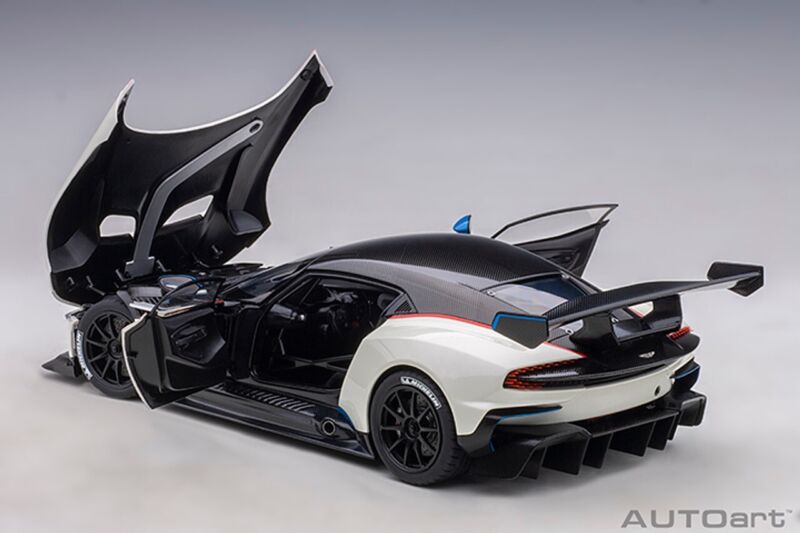 1/18 AUTOart Aston Martin Vulcan Stratus White with Blue Stripes