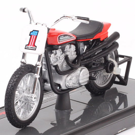 1/18 Maisto Mini 1972 Harley XR750 Flat Tracker Racing Bike #1 Model Motorcycle
