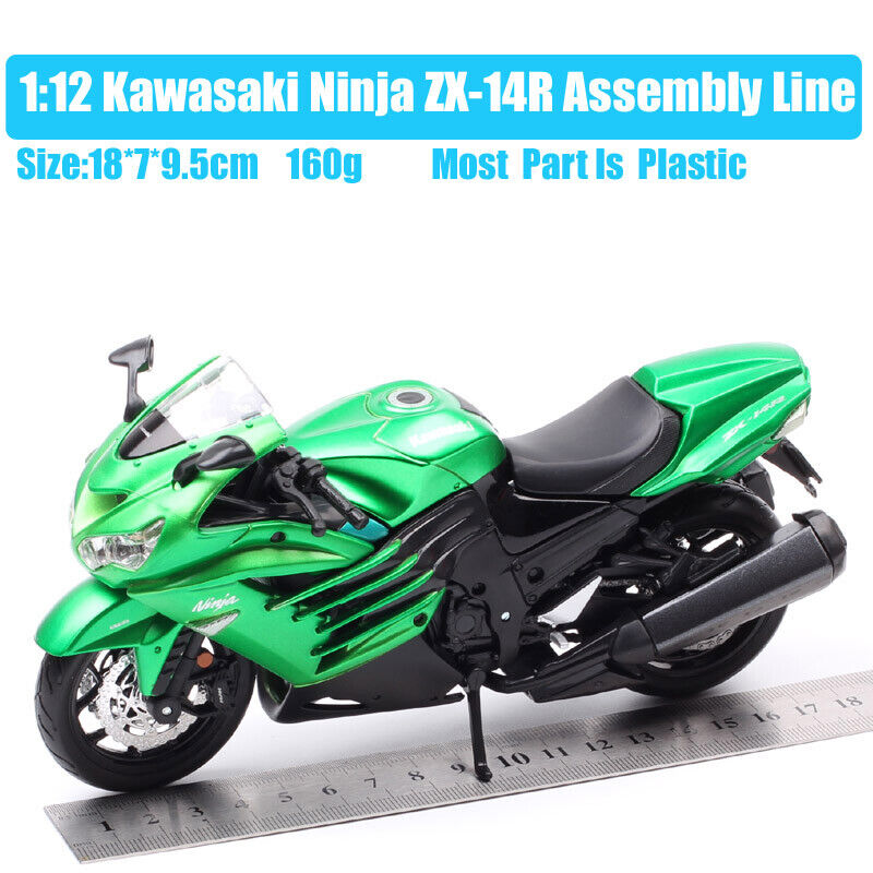Maisto Assembly line 1/12 scale Kawasaki Ninja ZX-14 Motorcycle model DIY Toys