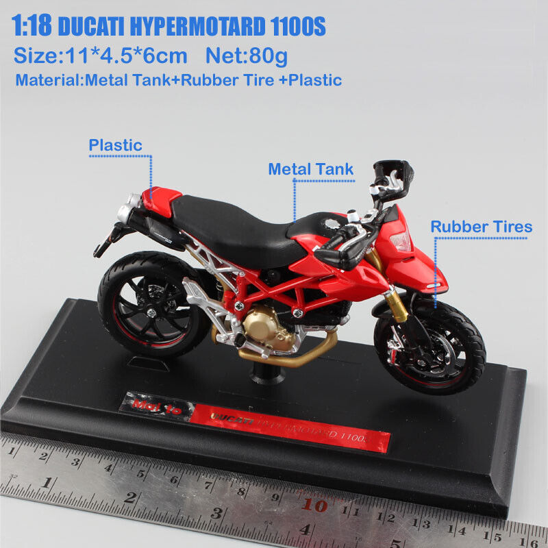 1/18 Maisto ducati HYPERMOTARD 1100S diecast motorcycle bike car model Toy