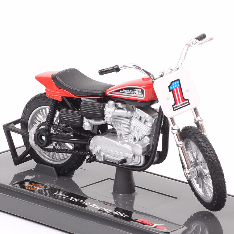 1/18 Maisto Mini 1972 Harley XR750 Flat Tracker Racing Bike #1 Model Motorcycle