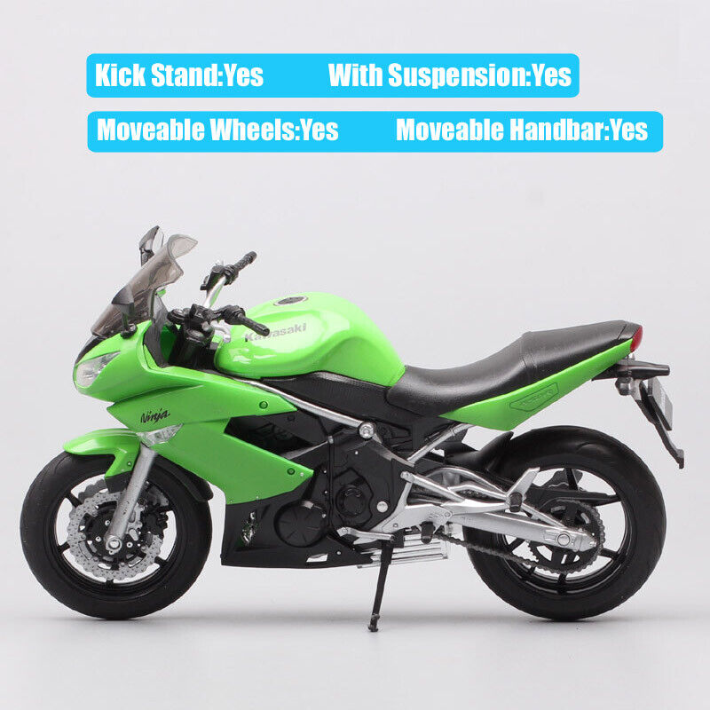 1/10 Welly Kawasaki Ninja 650R Motorcycle Model Touring Racing Bike Toy