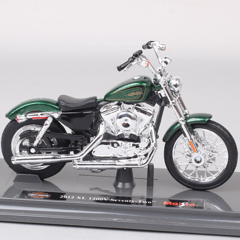 1/18 Maisto 2012 Harley XL 1200V SEVENTY-TWO 72 Model Motorcycle Chorme Green