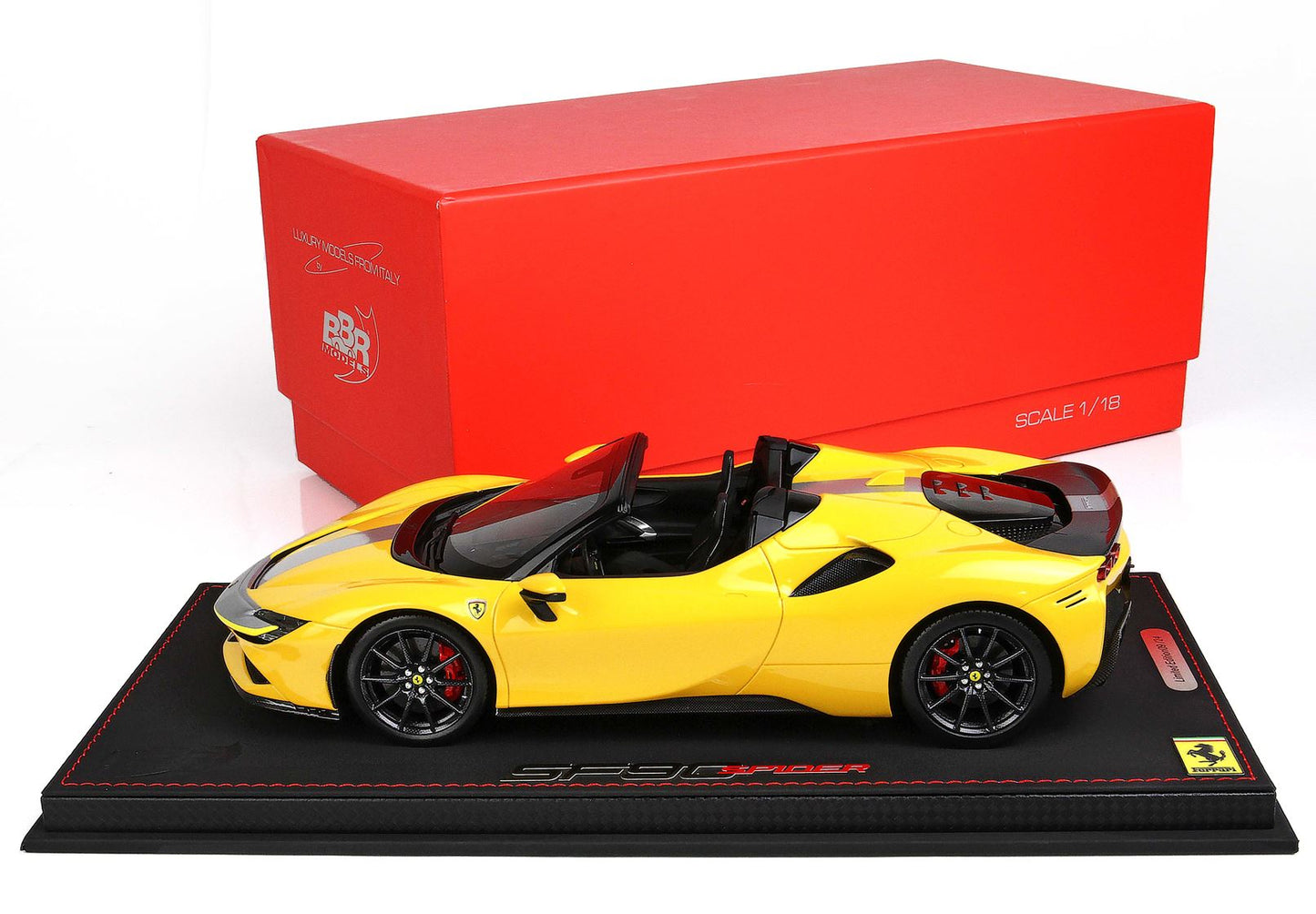 BBR 1/18 Ferrari SF90 Spider PACK FIORANO Giallo Modena-Black Seats- Resin Car Model limited 24 Pieces