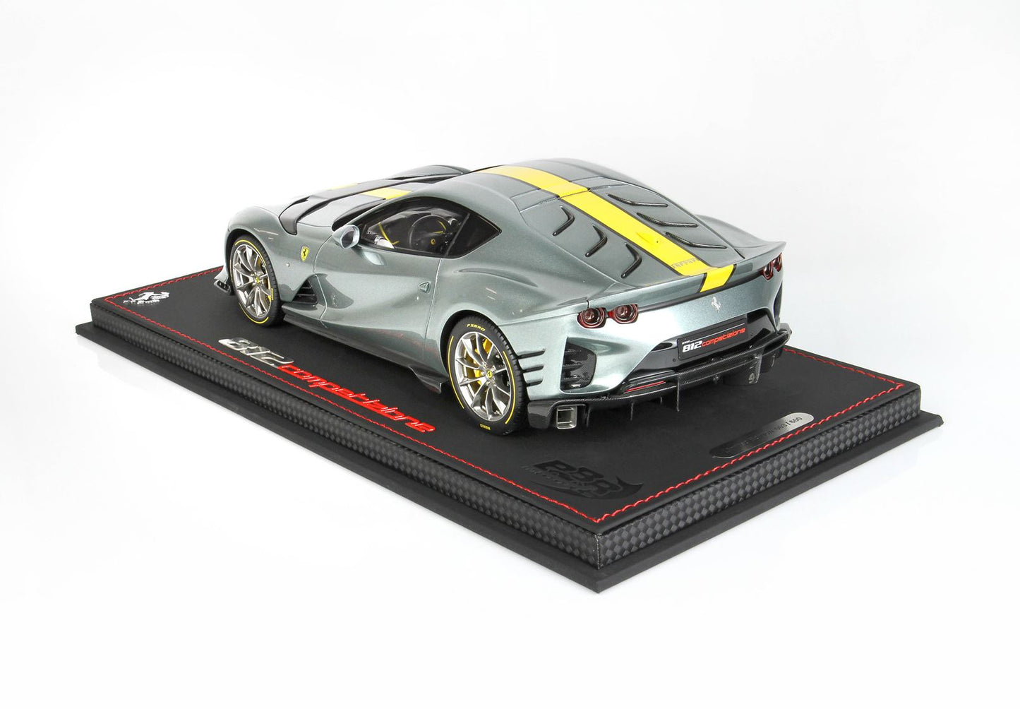 BBR 1/18 Ferrari 812 Competizione 2021 COBURN Grey With Racing Giallo FLY Stripe