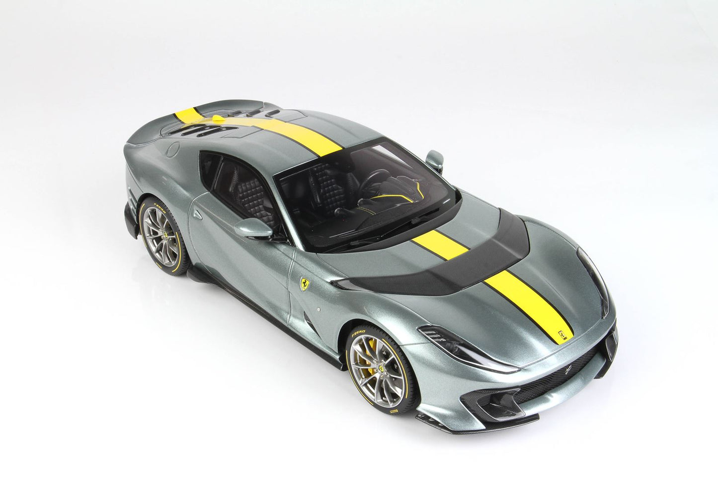 BBR 1/18 Ferrari 812 Competizione 2021 COBURN Grey With Racing Giallo FLY Stripe
