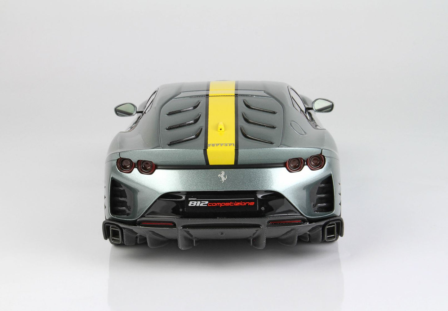 BBR 1/18 Ferrari 812 Competizione 2021 COBURN Grey With Racing Giallo FLY Stripe
