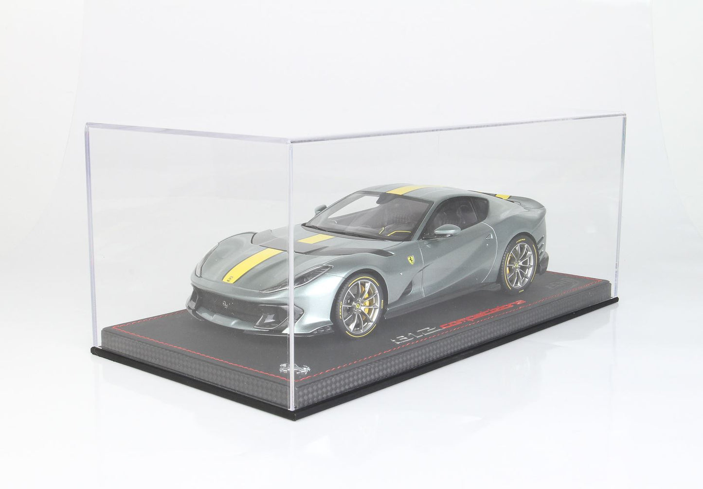 BBR 1/18 Ferrari 812 Competizione 2021 COBURN Grey With Racing Giallo FLY Stripe
