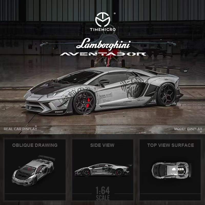 Preorder Time Micro 1:64 Lbwk Lamborghini Lp700 Lb2.0 Fighter Grey Model Car