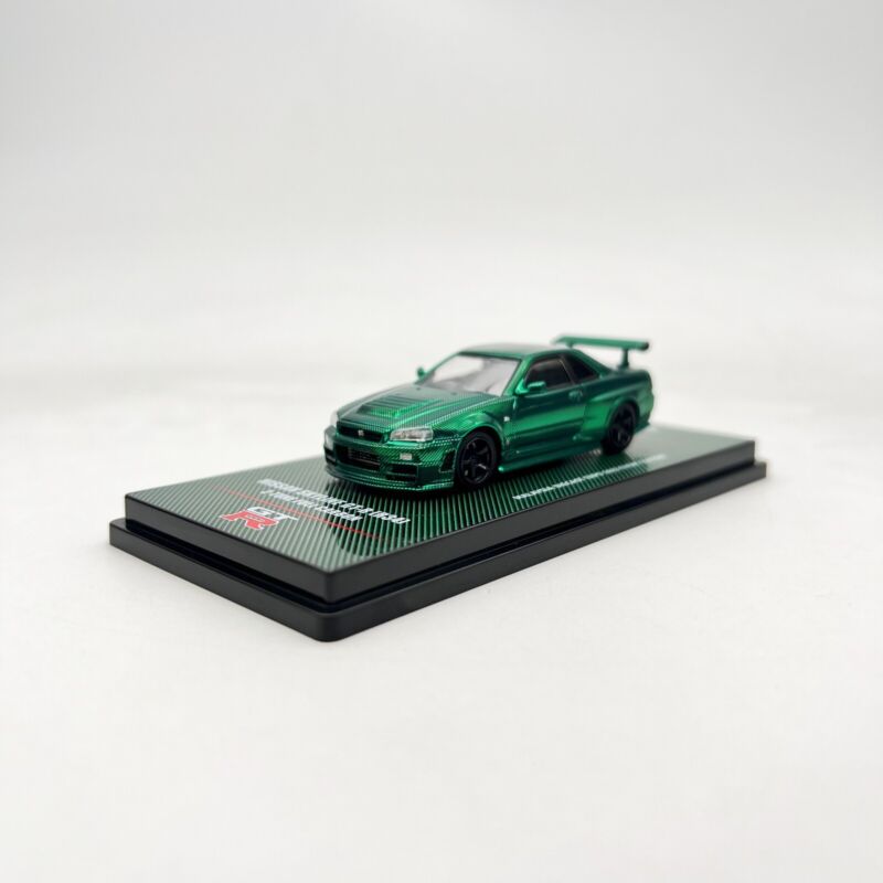 CHASE INNO64 1:64 Nissan Skyline GT-R R34 Z-TUNE Full Green Carbon Malaysia Diecast EXPO 2023 edition