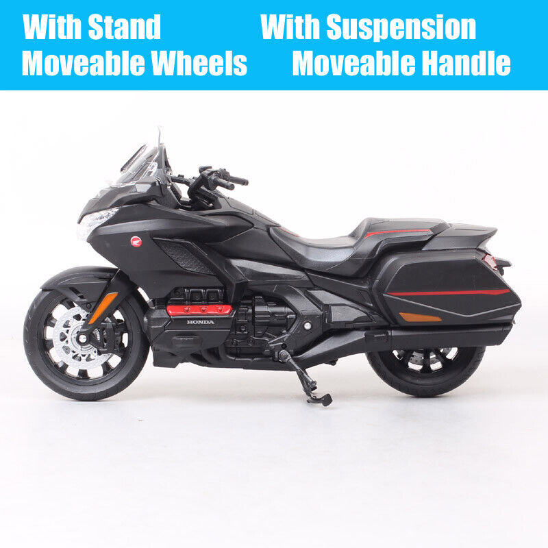 1/12 Welly Big Honda Gold Wing Motorcycle Toy Model Touring Bike Cruiser Matte