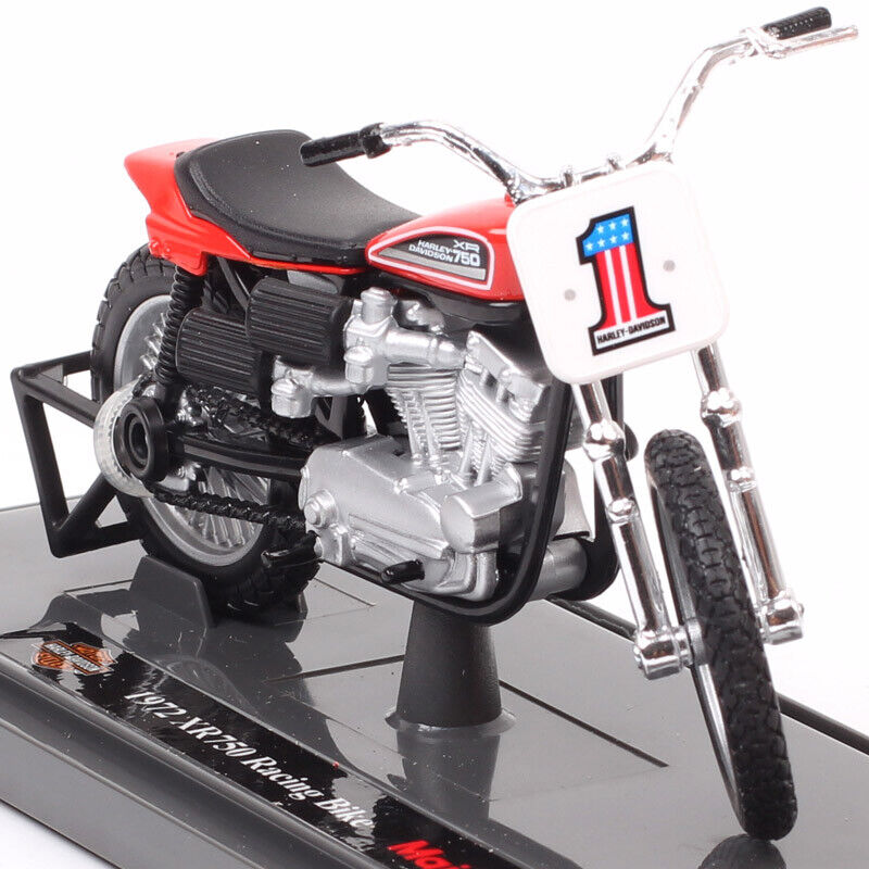 1/18 Maisto Mini 1972 Harley XR750 Flat Tracker Racing Bike #1 Model Motorcycle