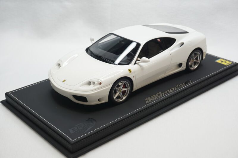 1/18 BBR FERRARI 360 MODENA AVUS WHITE BLACK LEATHER BASE/DISPLAY limited 84pcs