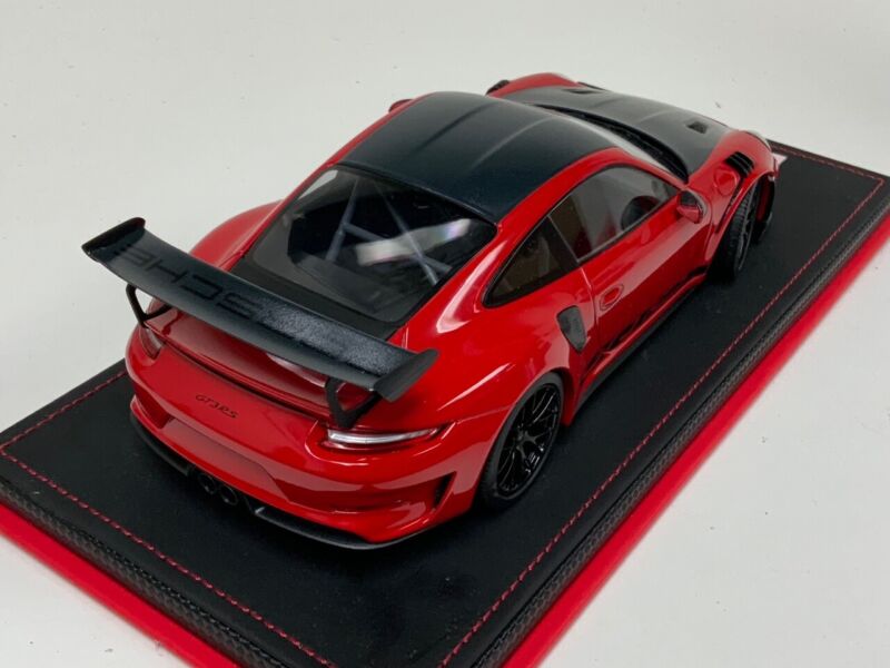 1/18 Minichamps Porsche 911 "991.2" GT3 RS Red with Black Wheels leather base $464.95 ModelCarsHub