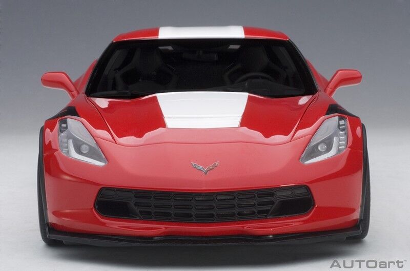 Autoart 2017 CHEVROLET CORVETTE C7 GRAND SPORT RED/WHITE STRIPES 1/18 Scale New!