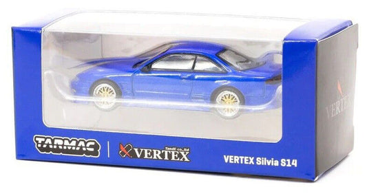 Tarmac Works GLOBAL64 Blue Metallic VERTEX Nissan Silvia S14 1:64 Scale Diecast Car