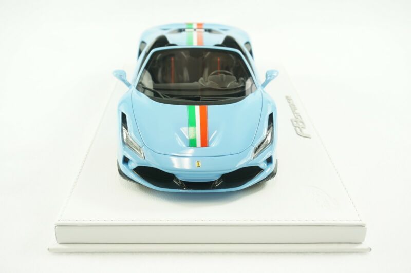 1/18 BBR FERRARI F8 TRIBUTO SPYDER AZZURRO BLUE/ITALY DELUXE WHITELEATHER limited 5pcs