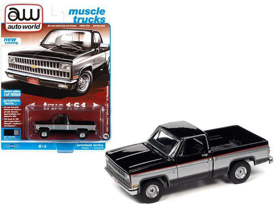 1981 Chevrolet Silverado 10 Fleetside Pickup 1:64 Diecast Car - Autoworld 64302B