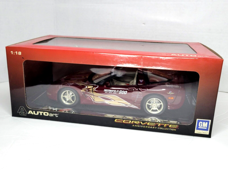 AUTOart 2002 Chevrolet Corvette Indy 500 Pace Car 50th Anniversary Ruby Red New
