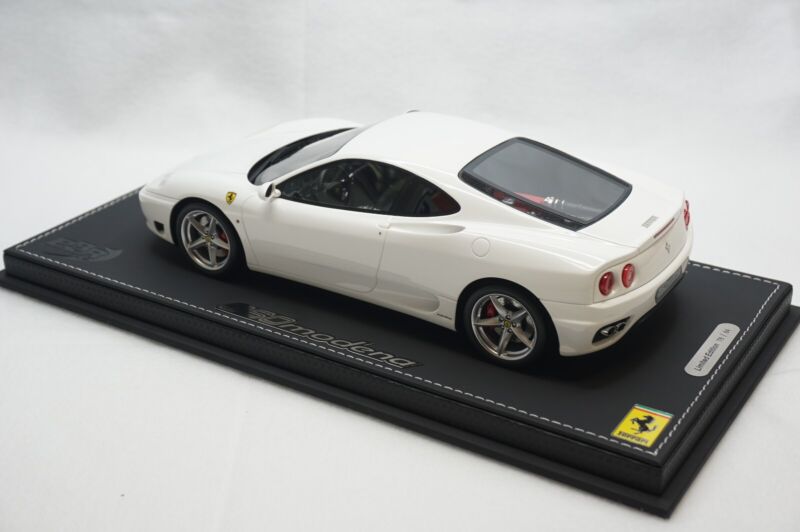 1/18 BBR FERRARI 360 MODENA AVUS WHITE BLACK LEATHER BASE/DISPLAY limited 84pcs