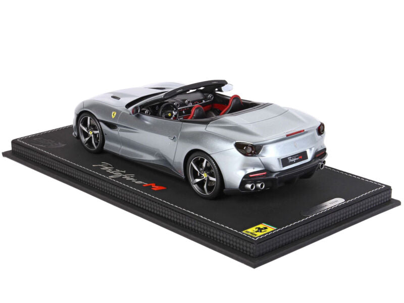 BBR 1/18 FERRARI PORTOFINO M CONVERTIBLE GRAY & DISPLAY CASE P18193 A