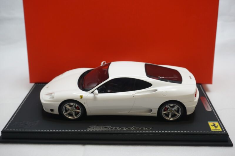 1/18 BBR FERRARI 360 MODENA AVUS WHITE BLACK LEATHER BASE/DISPLAY limited 84pcs