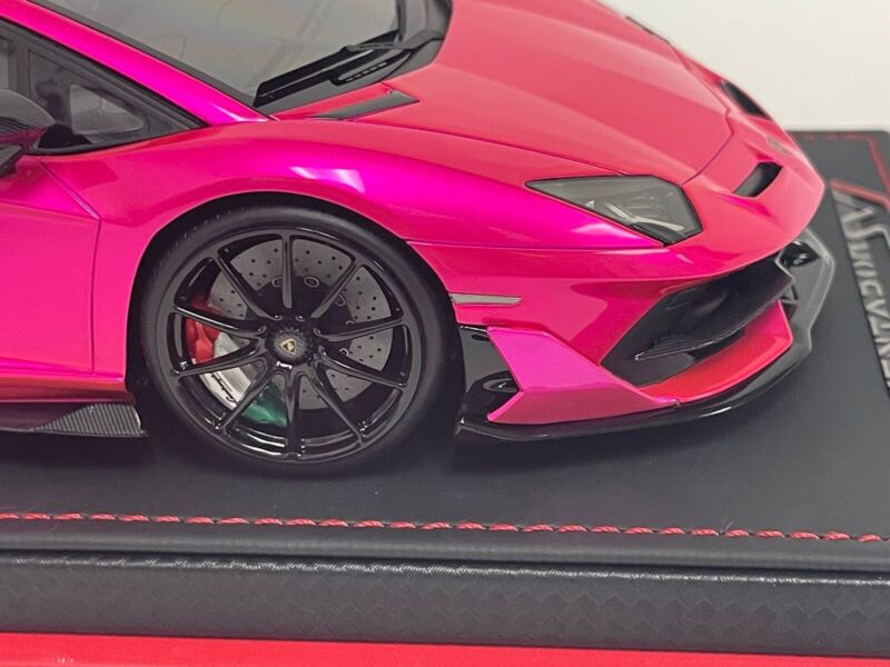 1/18 MR Collection Lamborghini Aventador SVJ Flash Pink Leather Base $878.95 ModelCarsHub