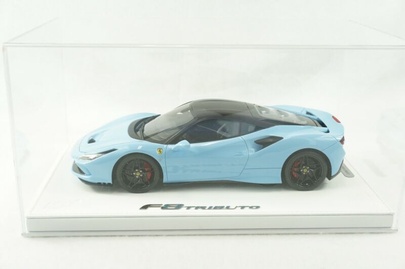 1/18 BBR FERRARI F8 TRIBUTO SPYDER AZZURRO BLUE MATT DELUXE WHIT LEATHER Limited 10pcs