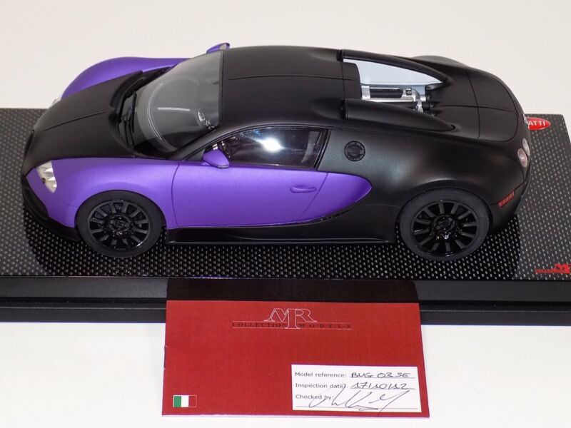 1/18 MR Collection Bugatti Veyron 16.4 Black and Purple on Carbon Fiber Base $929.95 ModelCarsHub