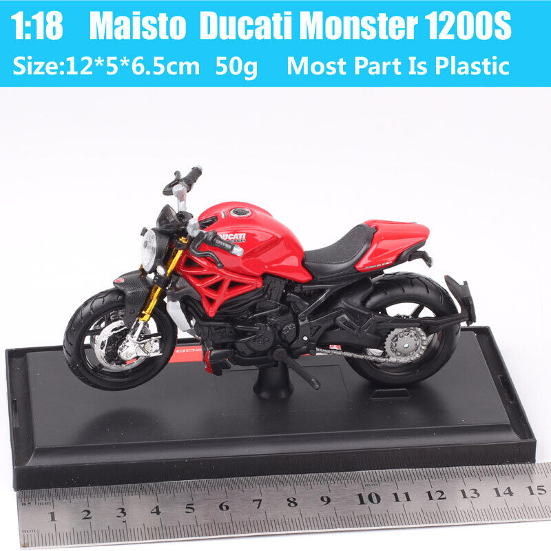 Maisto 1:18 Scale Ducati Monster 1200S Motorcycle Diecast Model Bike Toy Red