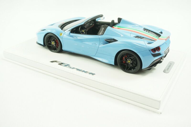 1/18 BBR FERRARI F8 TRIBUTO SPYDER AZZURRO BLUE/ITALY DELUXE WHITELEATHER limited 5pcs