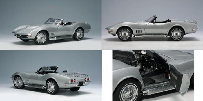 1969 CHEVROLET CORVETTE CONVERTIBLE CORTEZ SILVER 1:18 AUTOART #71162