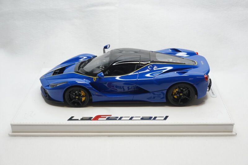 1/18 BBR FERRARI LAFERRARI AZZURRO DINO/YELLOW DELUXE WHITE LEATHER limited 20pcs