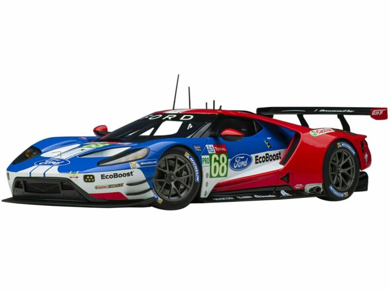 1/18 Autoart 2019 Ford GT #68 Bourdais Muller 24H Le Mans Opening doors. Real rubber tires. Steerable wheels. True-to-scale detail. Has removable covers. This item is made of composite. Detailed exterior, interior, and engine compartment. Dimensions appro