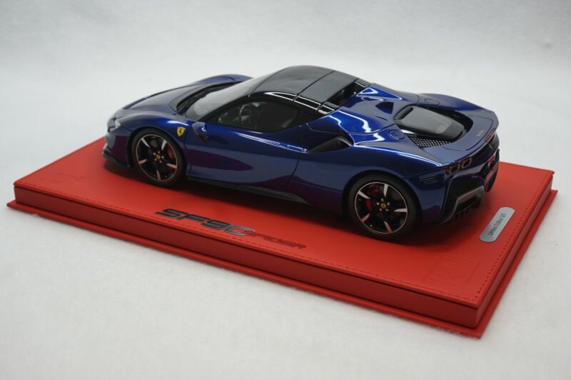 1/18 BBR FERRARI SF90 SPIDER CLOSED BLACK BLUE ELETIC DELUXE RED LEATHER limited 3pcs