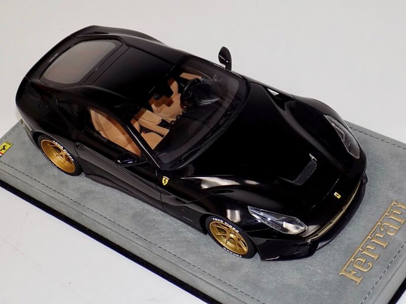 1/18 MR Collection Ferrari F12 Berlinetta Gloss Black Custom Gold Wheels $774.95 ModelCarsHub