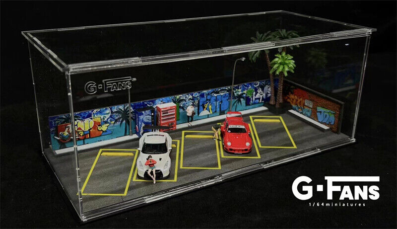 G-FANS 1:64 Diorama Garden parking Japan Street Beach Building Scene Model