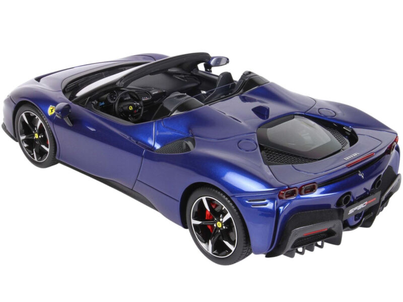 BBR 1/18 FERRARI SF90 SPIDER CONVERTIBLE BLUE & DISPLAY CASE P18194 B